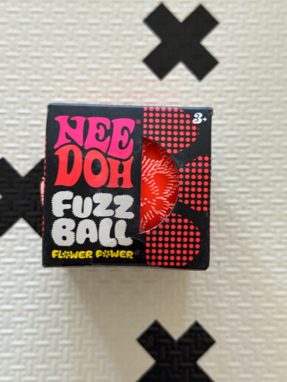 Rare Orange NeeDoh Fuzz Ball Flower Power Squishy Toy - NIB Sealed